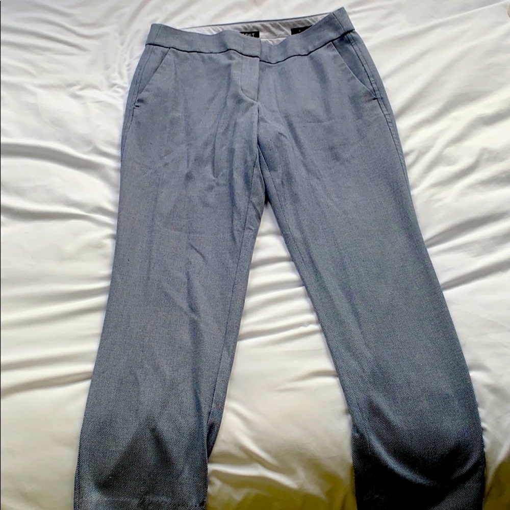 Loft navy patterned cropped work pants